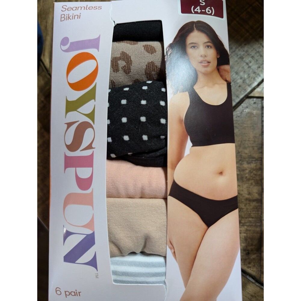 Womens Ladies Joyspun 6 Pack Assorted Colors Bikini Panties Size S 4-6 NEW